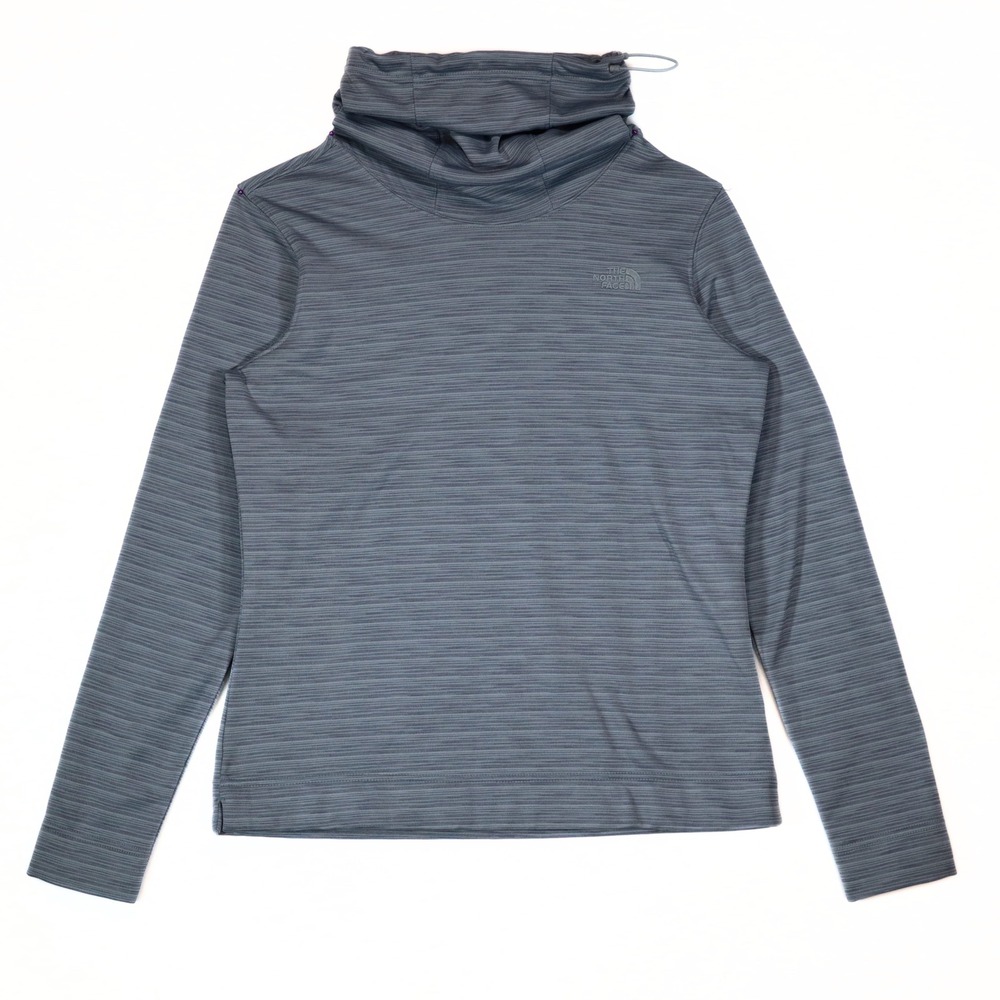 The North Face‎ Novelty Glacier Funnel Neck Pullover Women M Fleece Gray Hiking